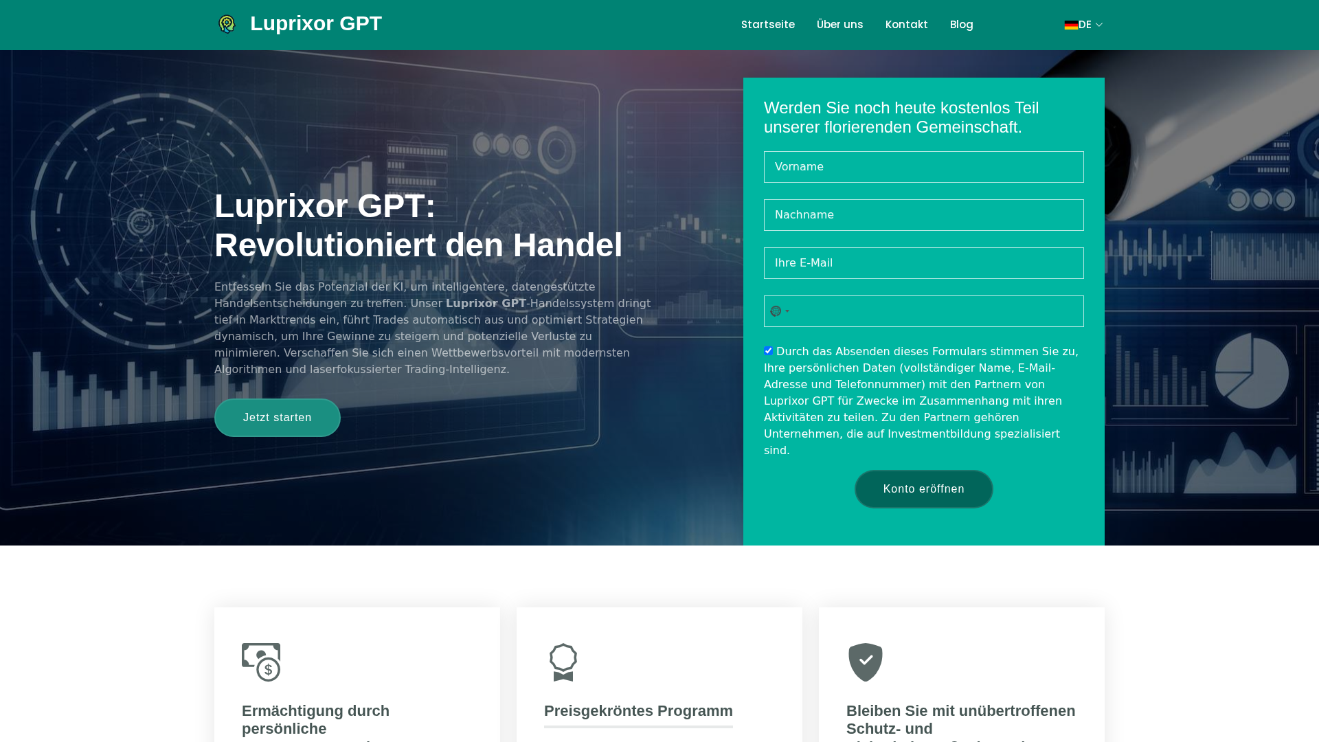 Screenshot of theluprixorgptapp.de