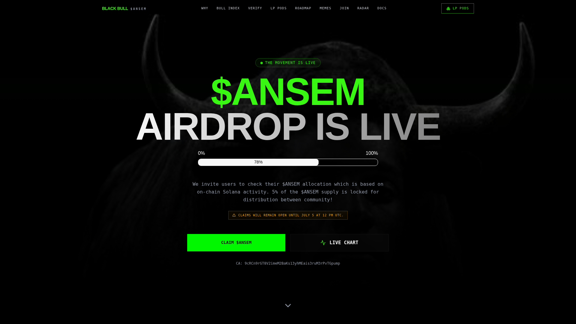 Screenshot of blackbullansem.com