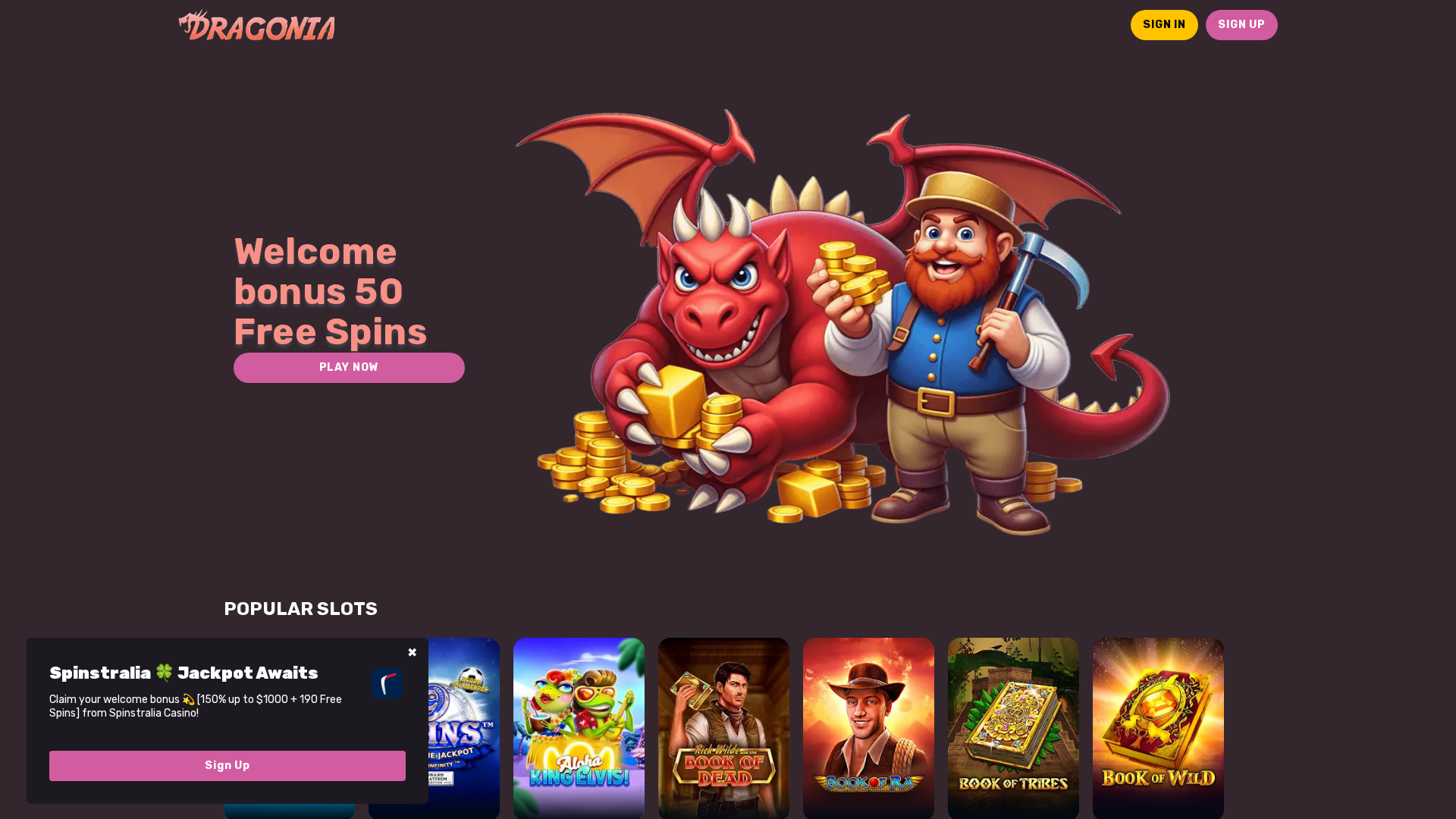 Screenshot of dragoniacasino-aus.com