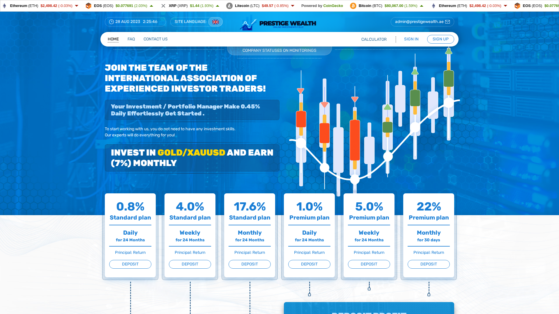 Screenshot of prestigewealth.ae
