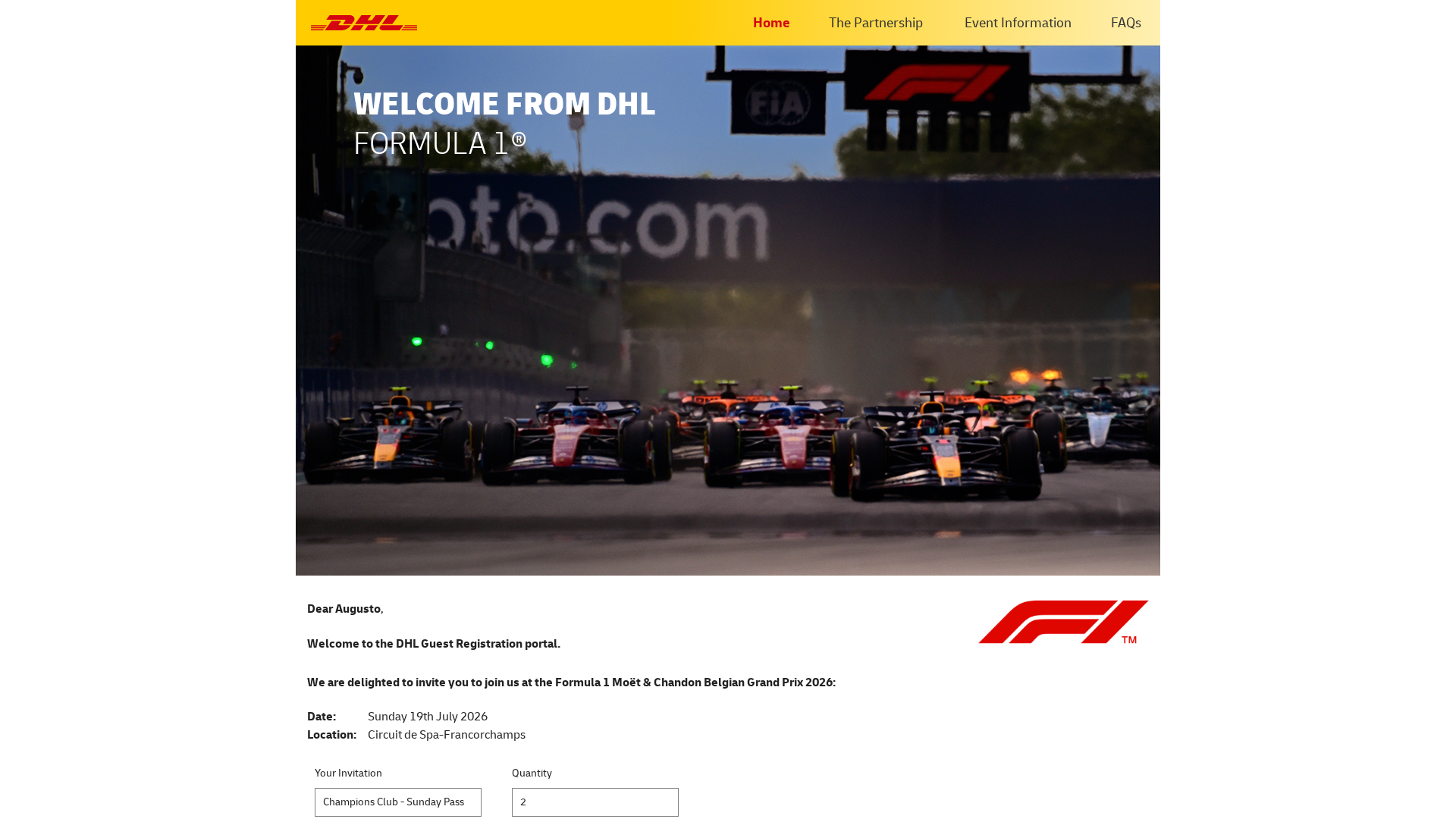 Screenshot of secure.dhlguestmanagement.com