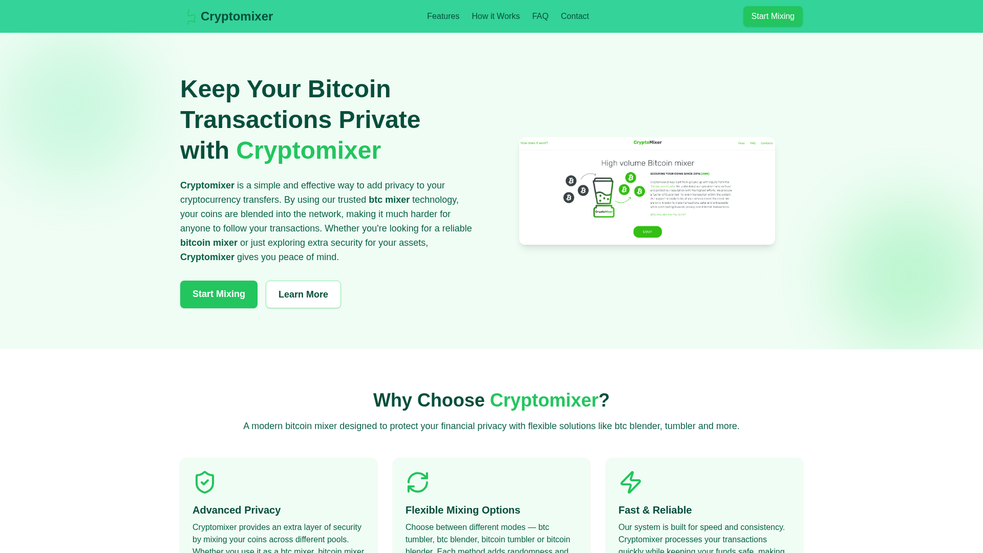 Screenshot of cryptomixerbtc.net