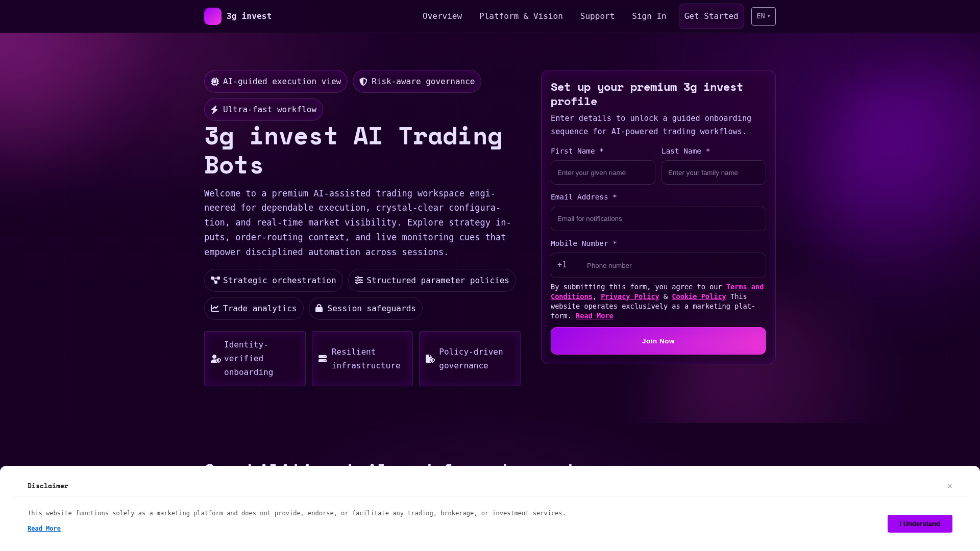 Screenshot of 3ginvest.pro