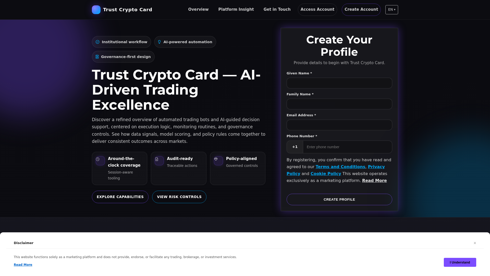 Screenshot of trustcryptocard.click