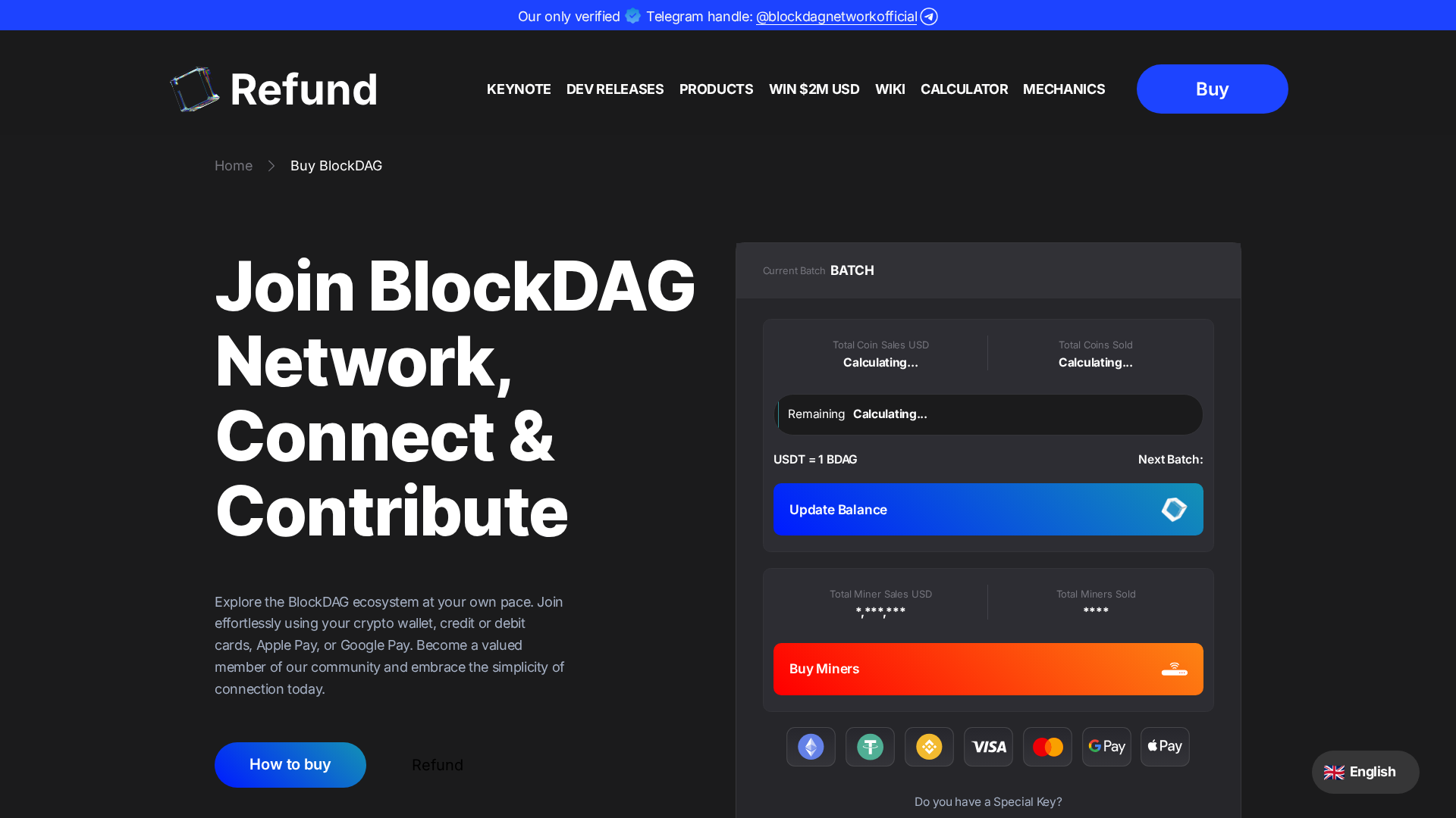 Screenshot of blockdag1-network.pages.dev