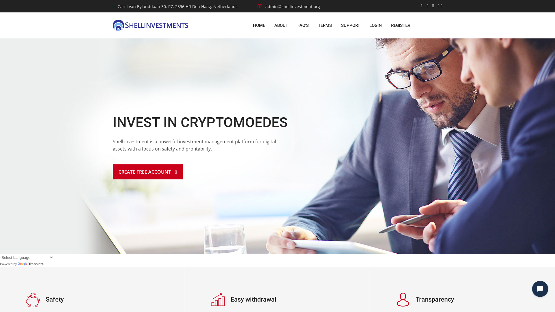 Screenshot of shellinvestment.org