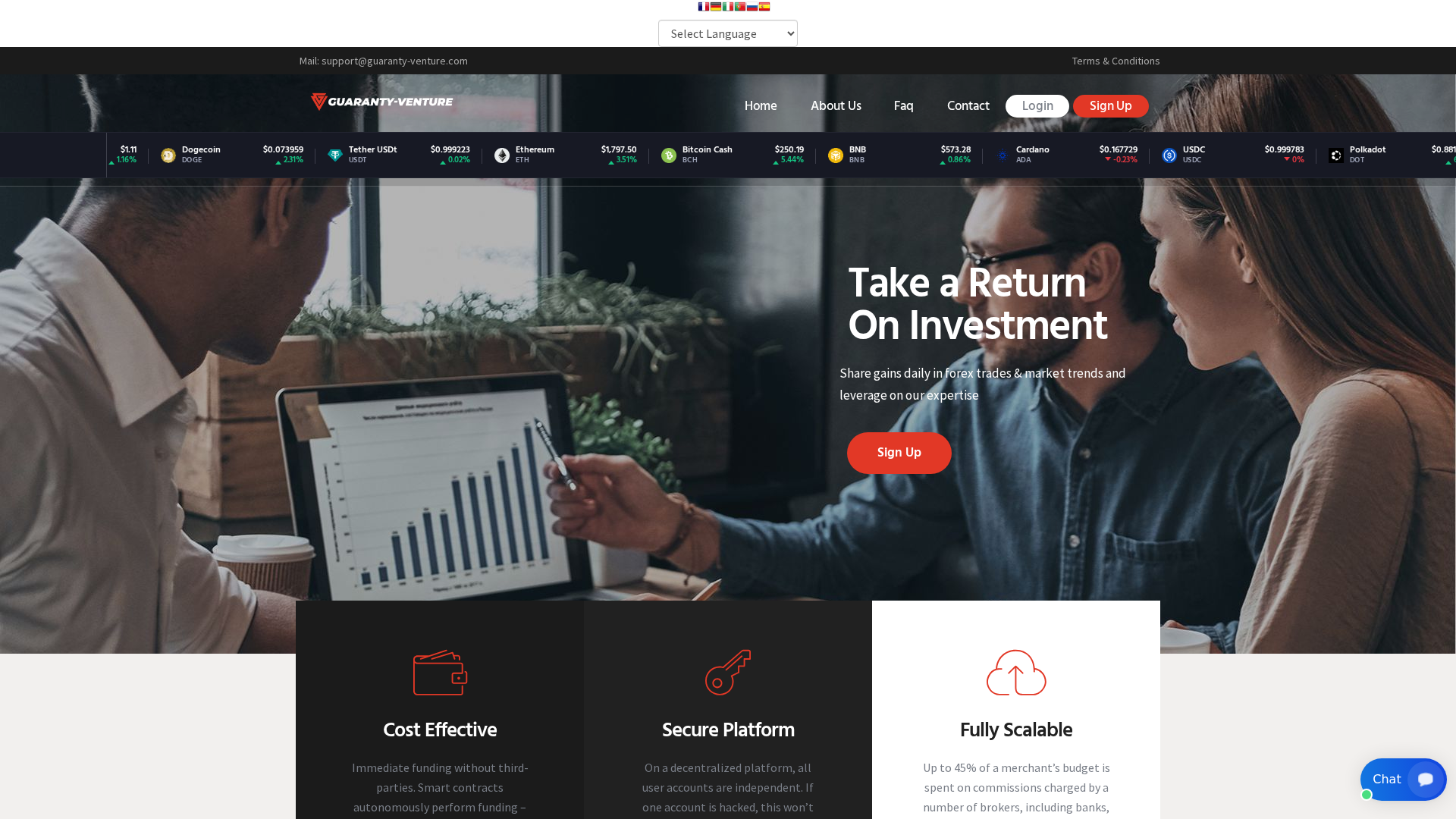 Screenshot of guaranty-venture.com