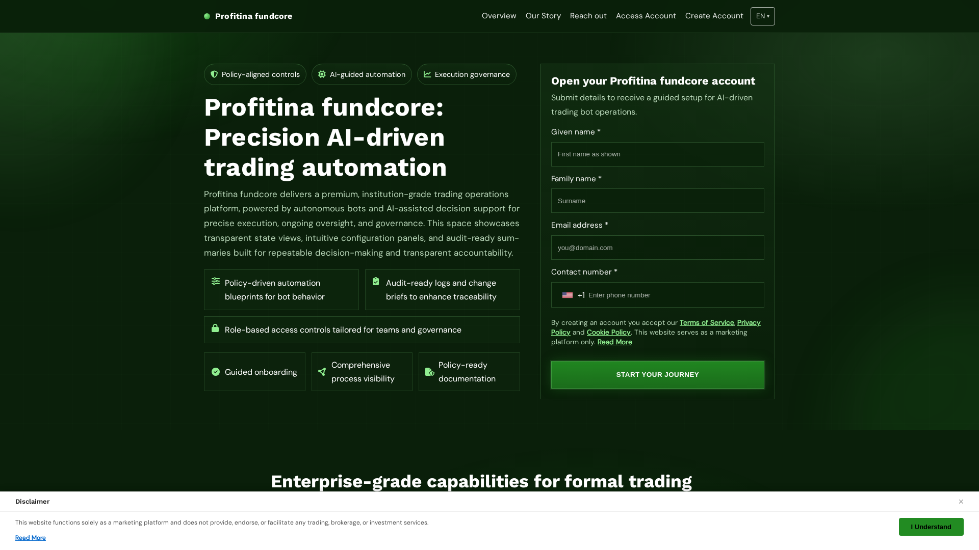 Screenshot of profitinafundcoreplatform.com