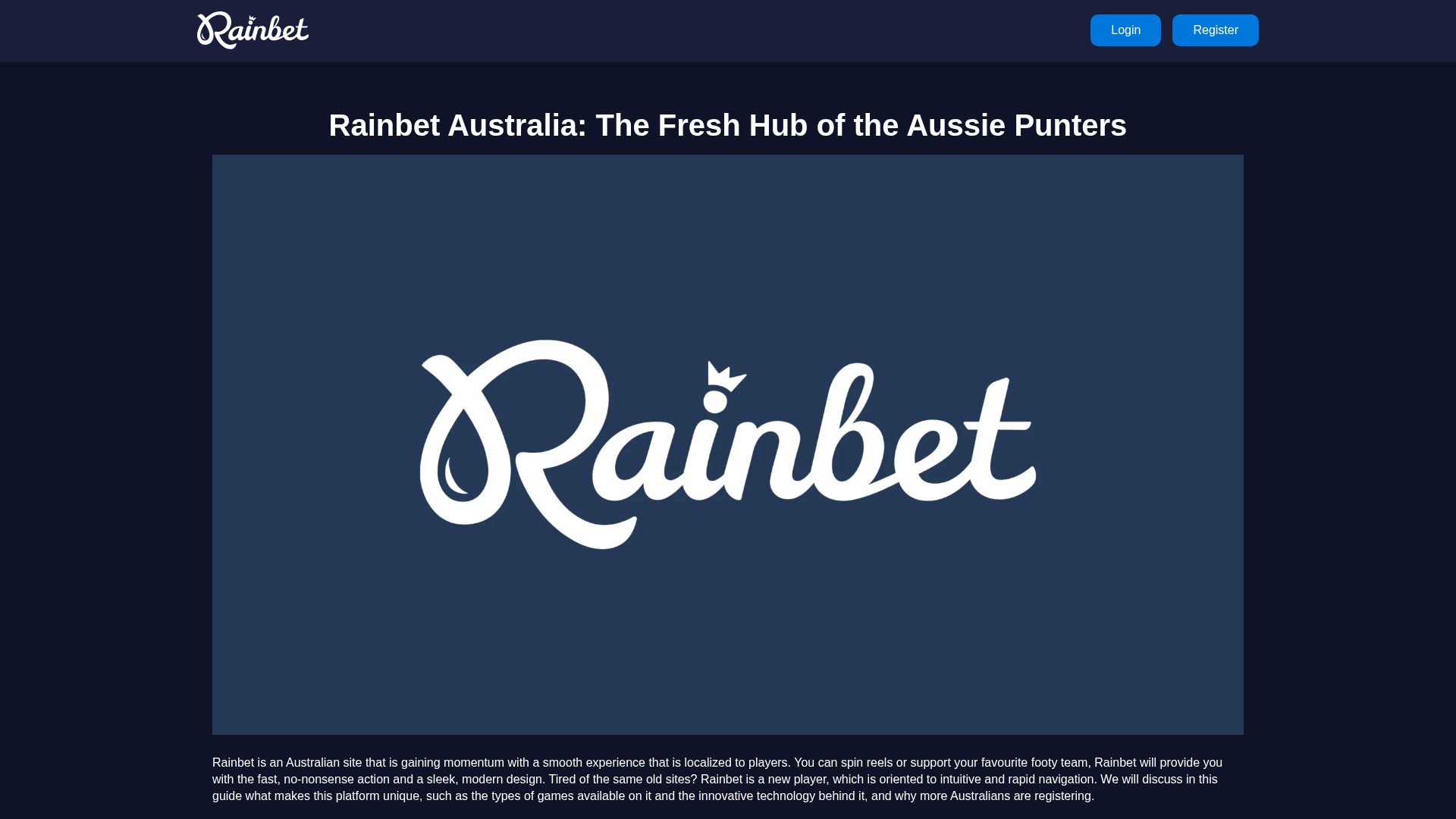 Screenshot of rainbet-aus.com