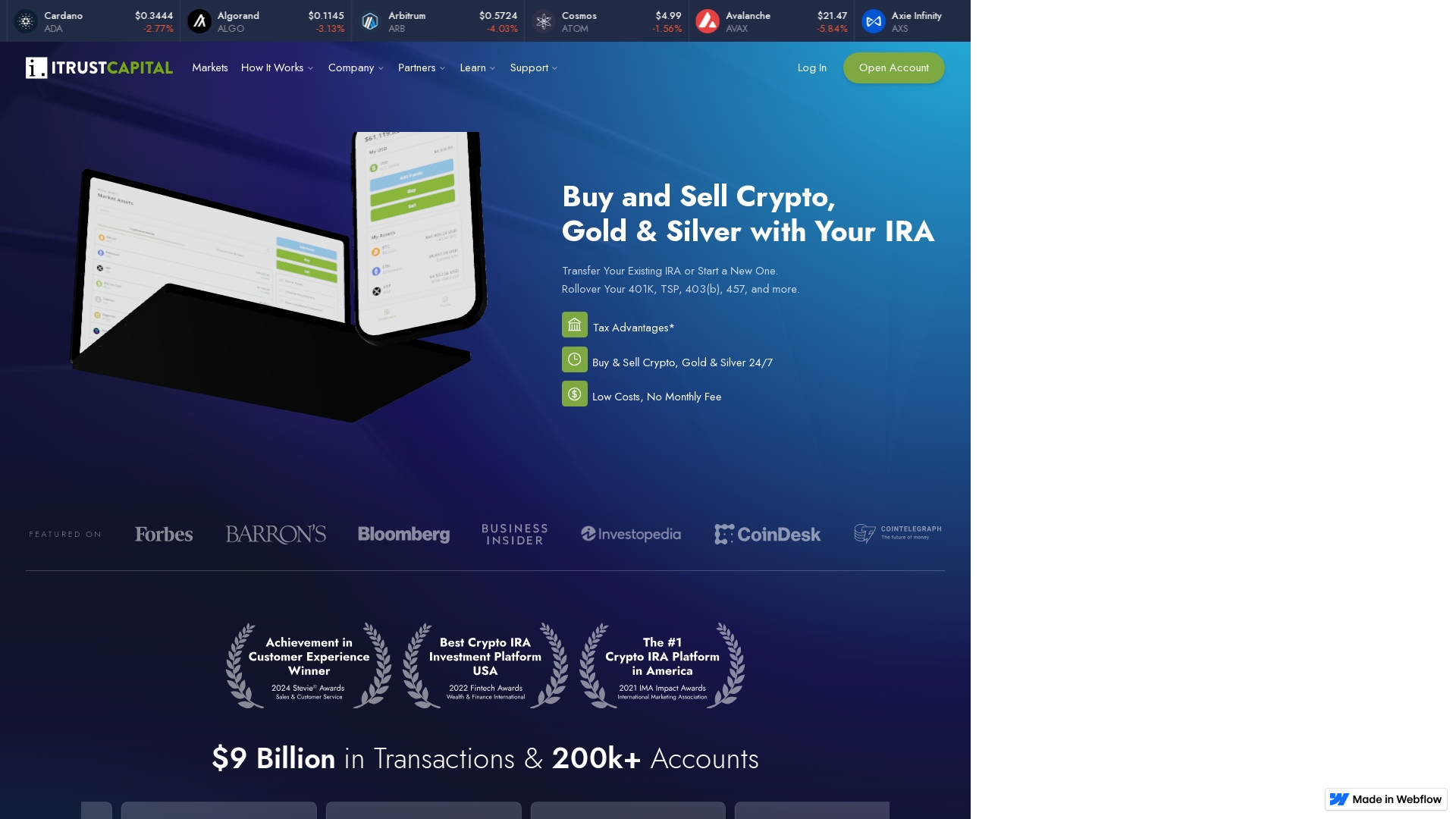 Screenshot of itrrustcapitalloggin.webflow.io
