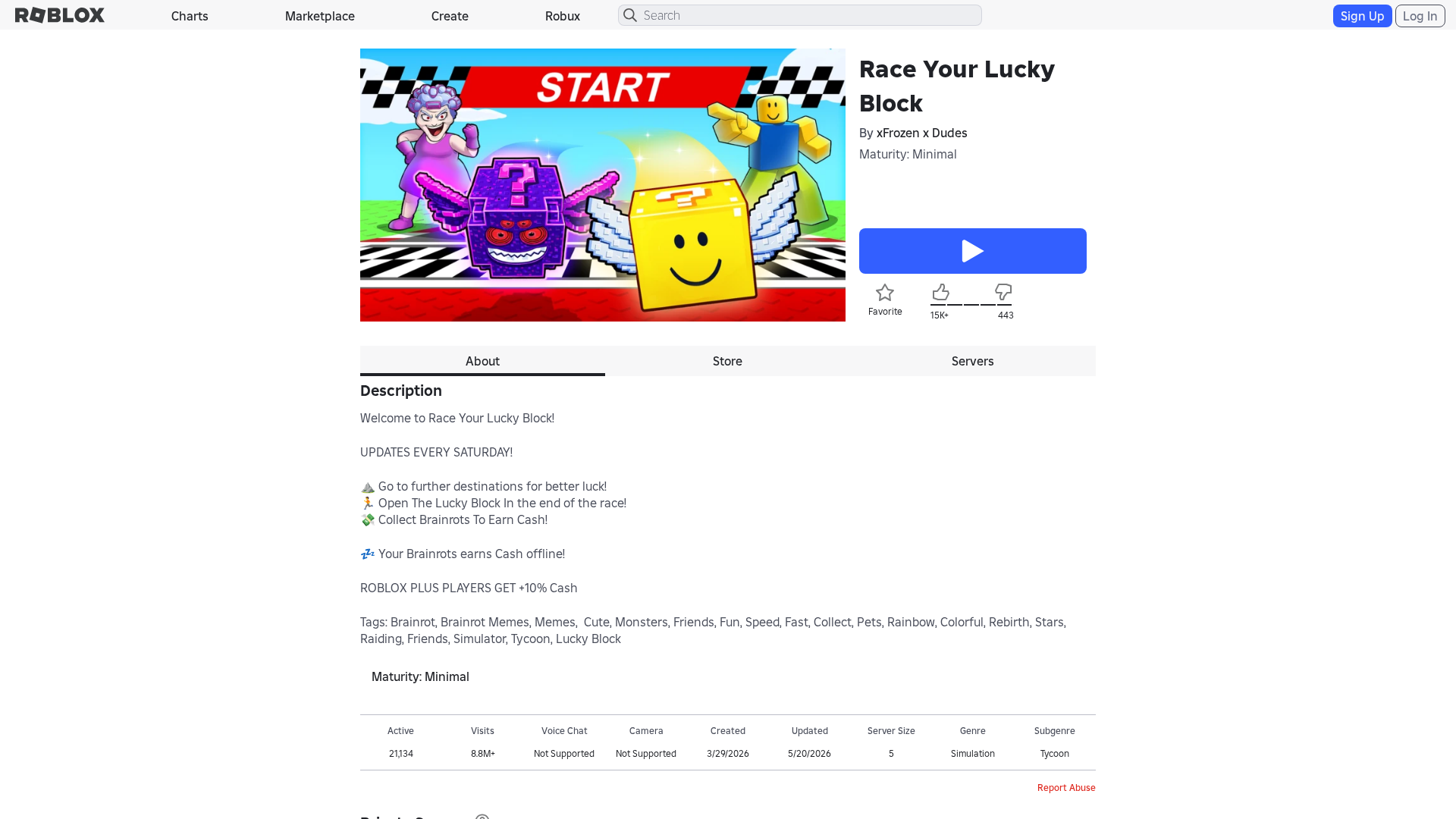 Screenshot of www.roblox.com.bi