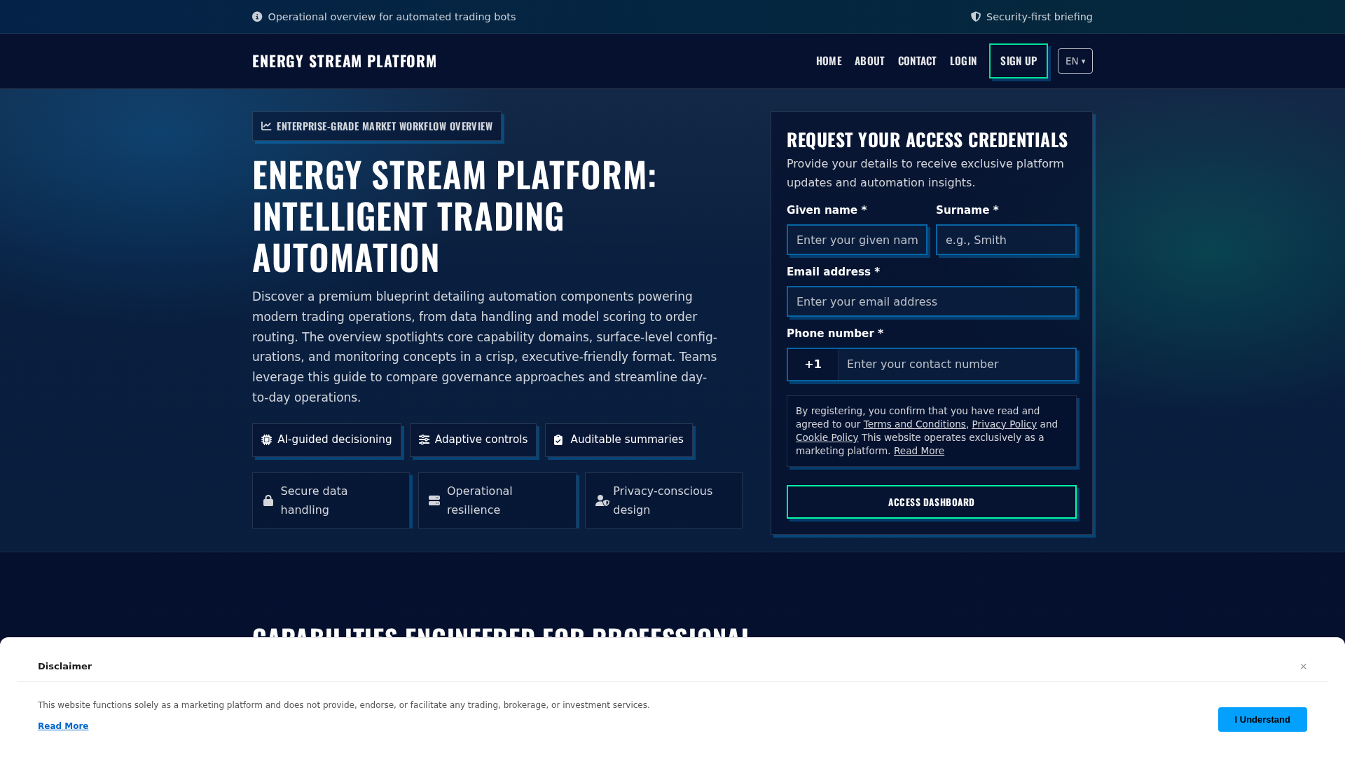 Screenshot of energystreamplatform.click