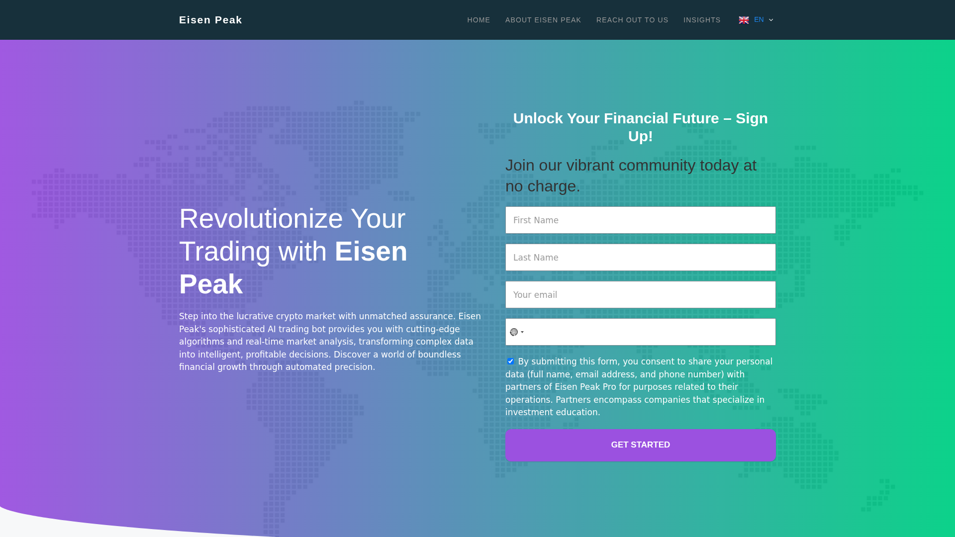 Screenshot of theeisenpeak.com