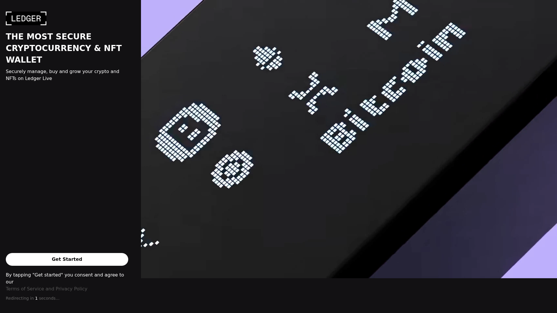 Screenshot of hardwarewallete7ledger-live-login-c-three.vercel.app