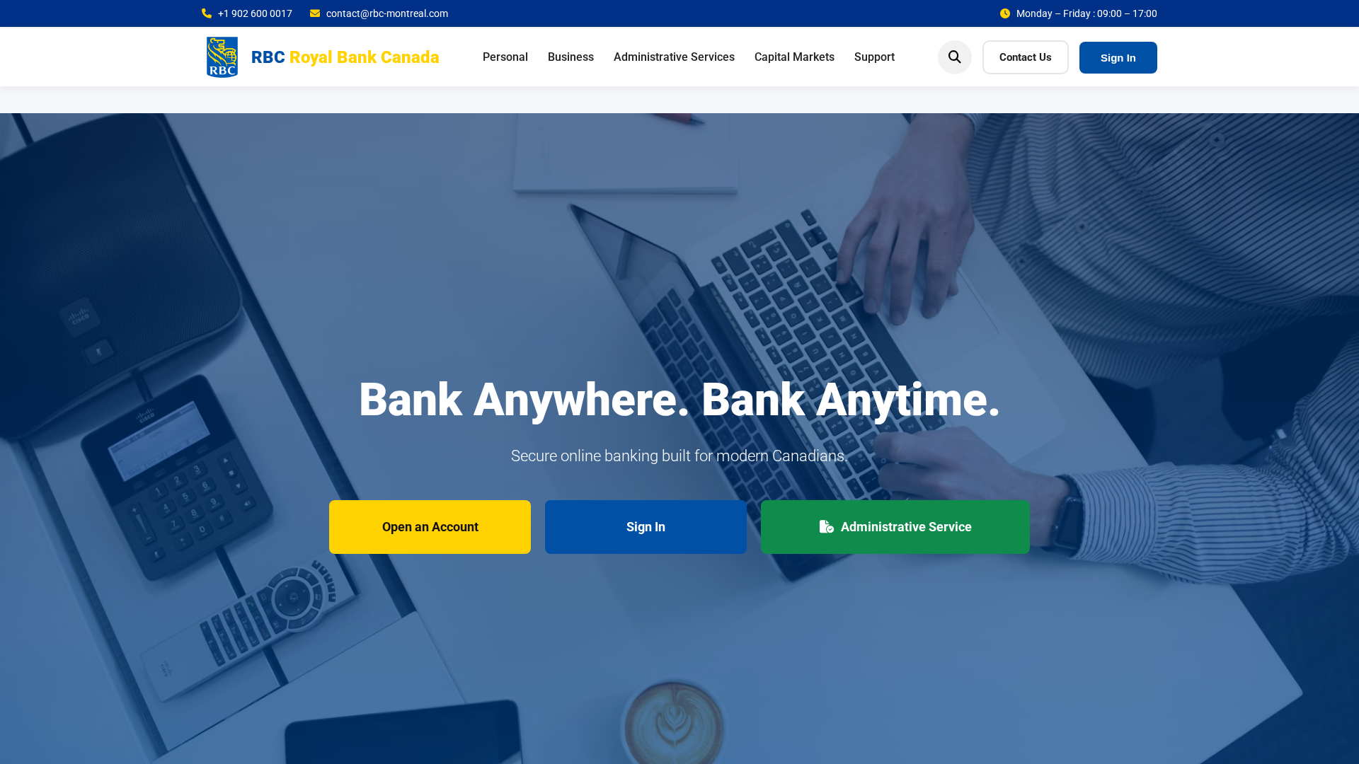 Screenshot of rbc-montreal.com