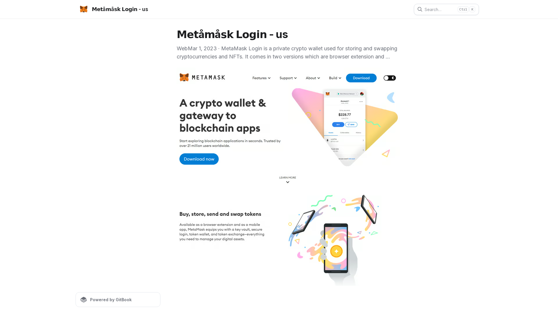 Screenshot of metamaskiologin-2.gitbook.io