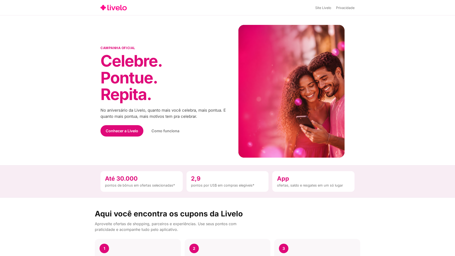 Screenshot of livelo-promo.vercel.app