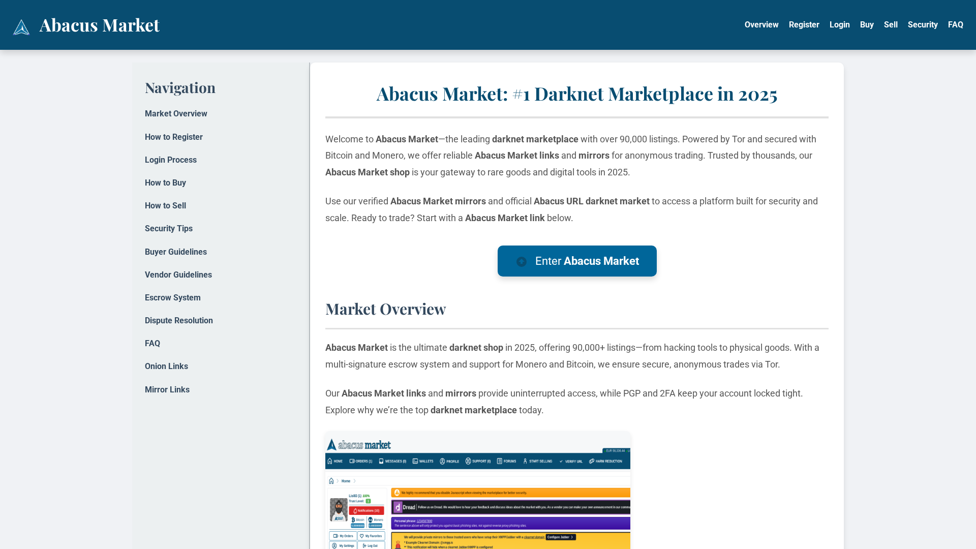 Screenshot of abacusdarkhub.com