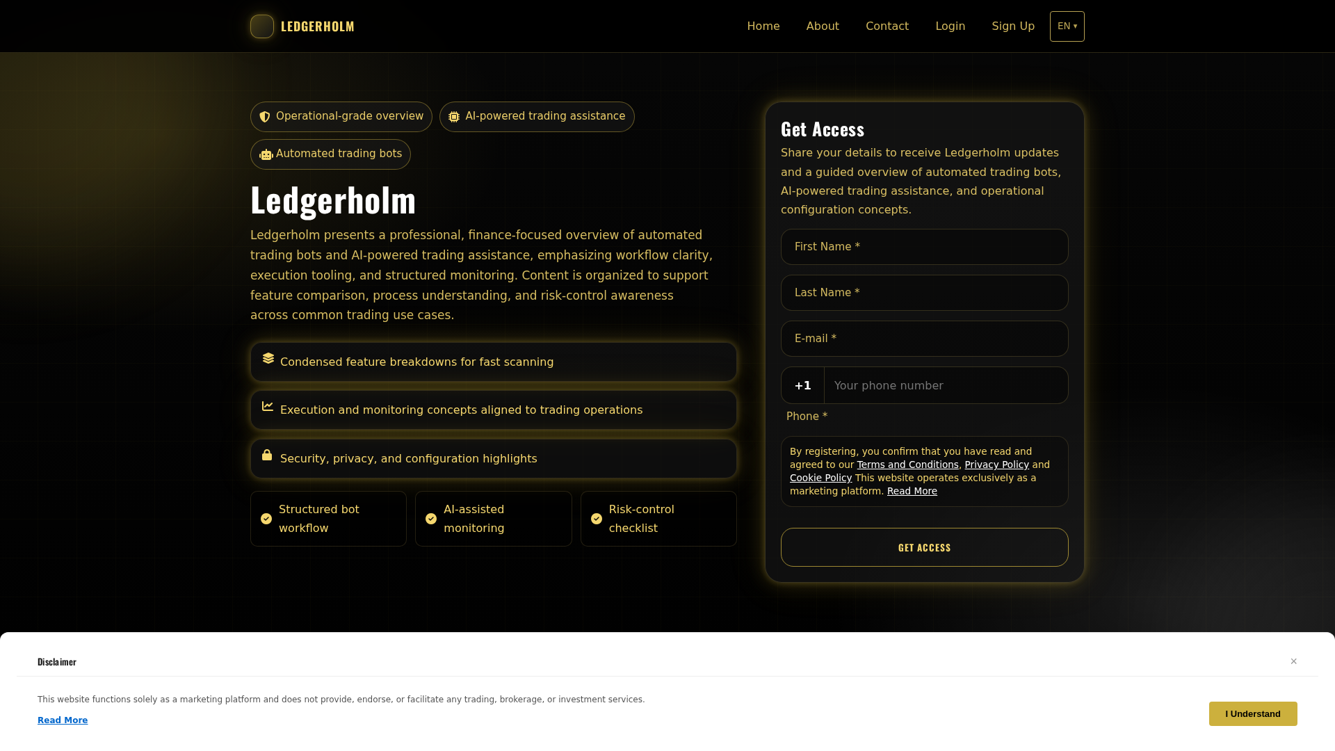 Screenshot of ledgerholm-app.pro