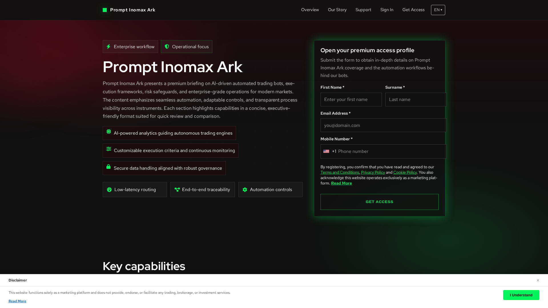 Screenshot of prompt-inomax-ark.click