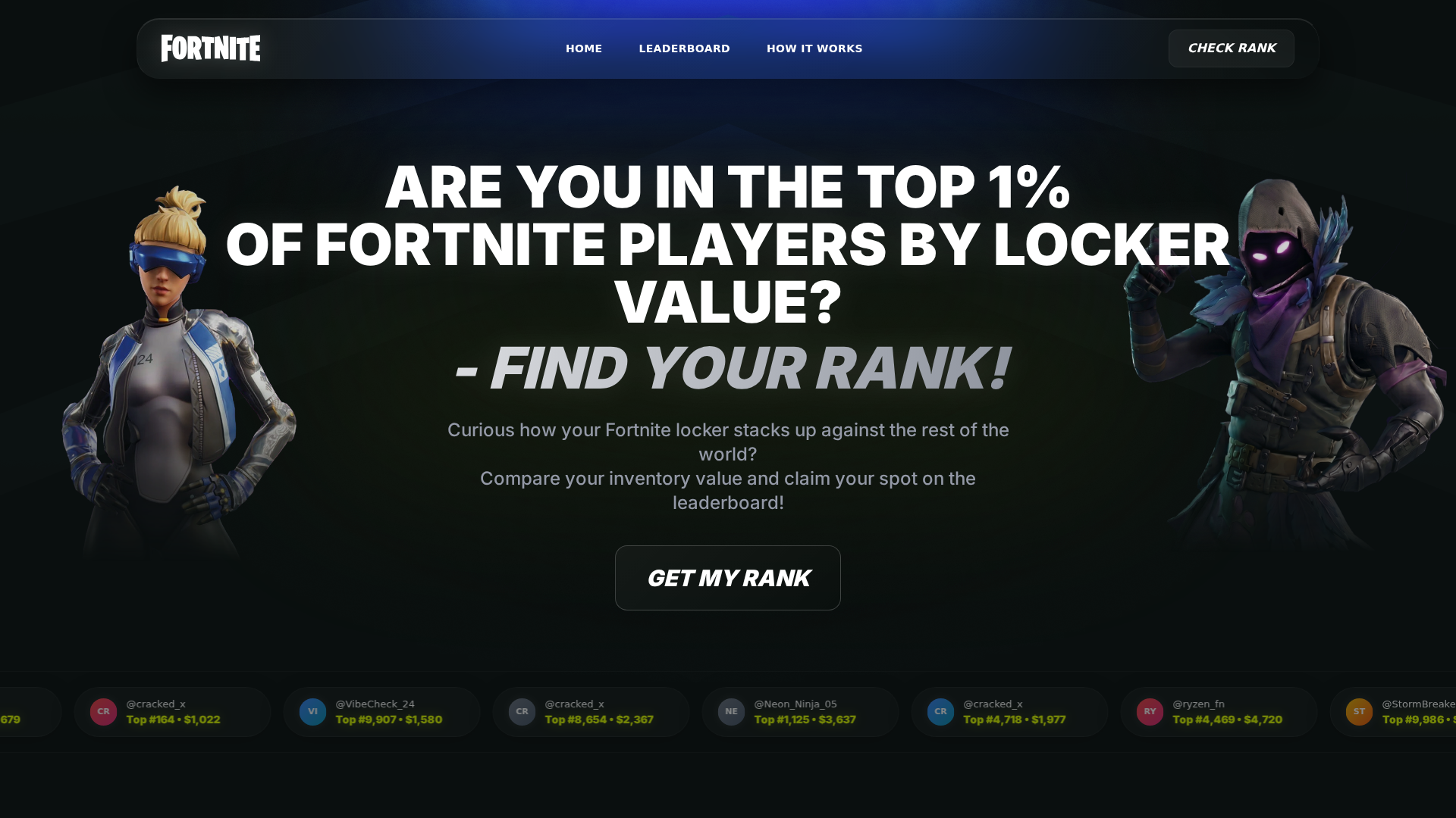 Screenshot of fortskins.life