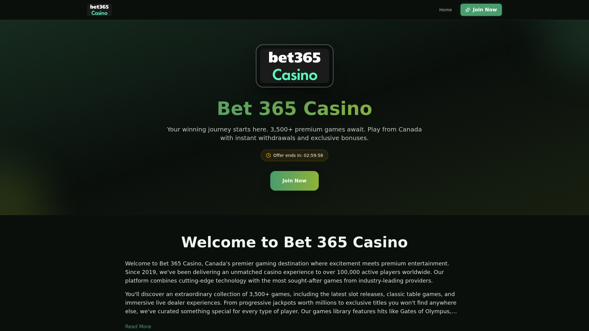Screenshot of www.bet365-casino-online-ca.com