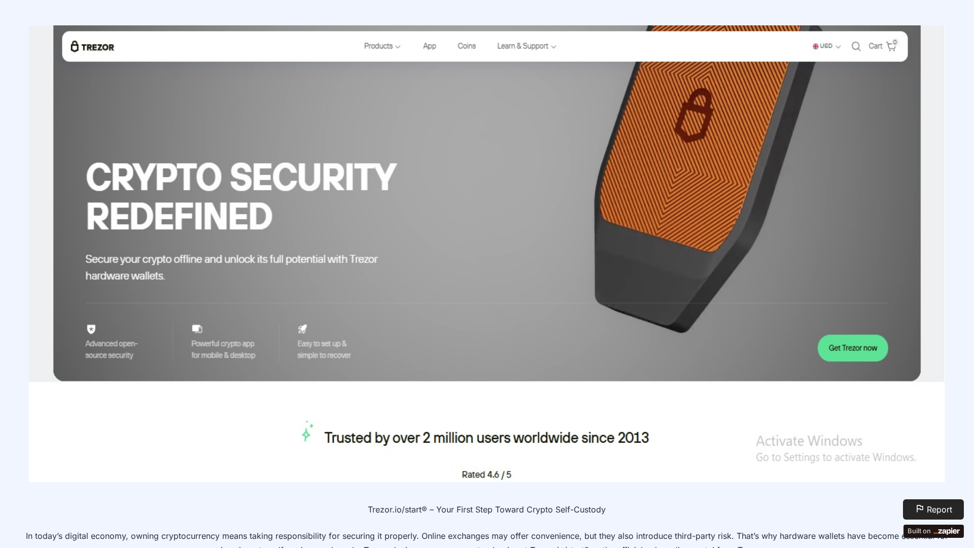 Screenshot of home-io-trez-start-us.zapier.app