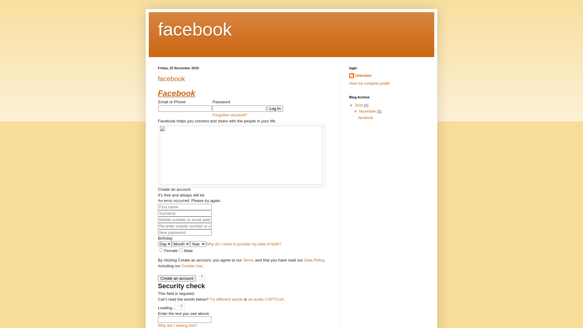 Screenshot of www.facebooksecurepage.blogspot.com