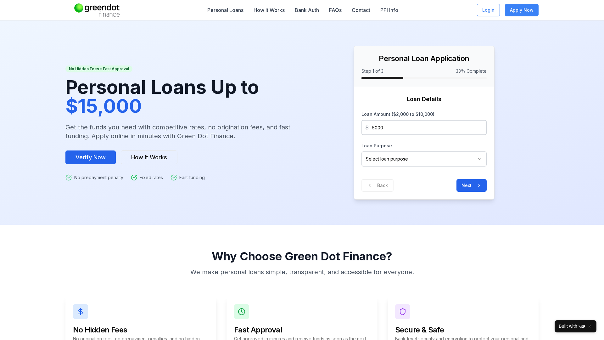 Screenshot of v0-greendotfinance.vercel.app