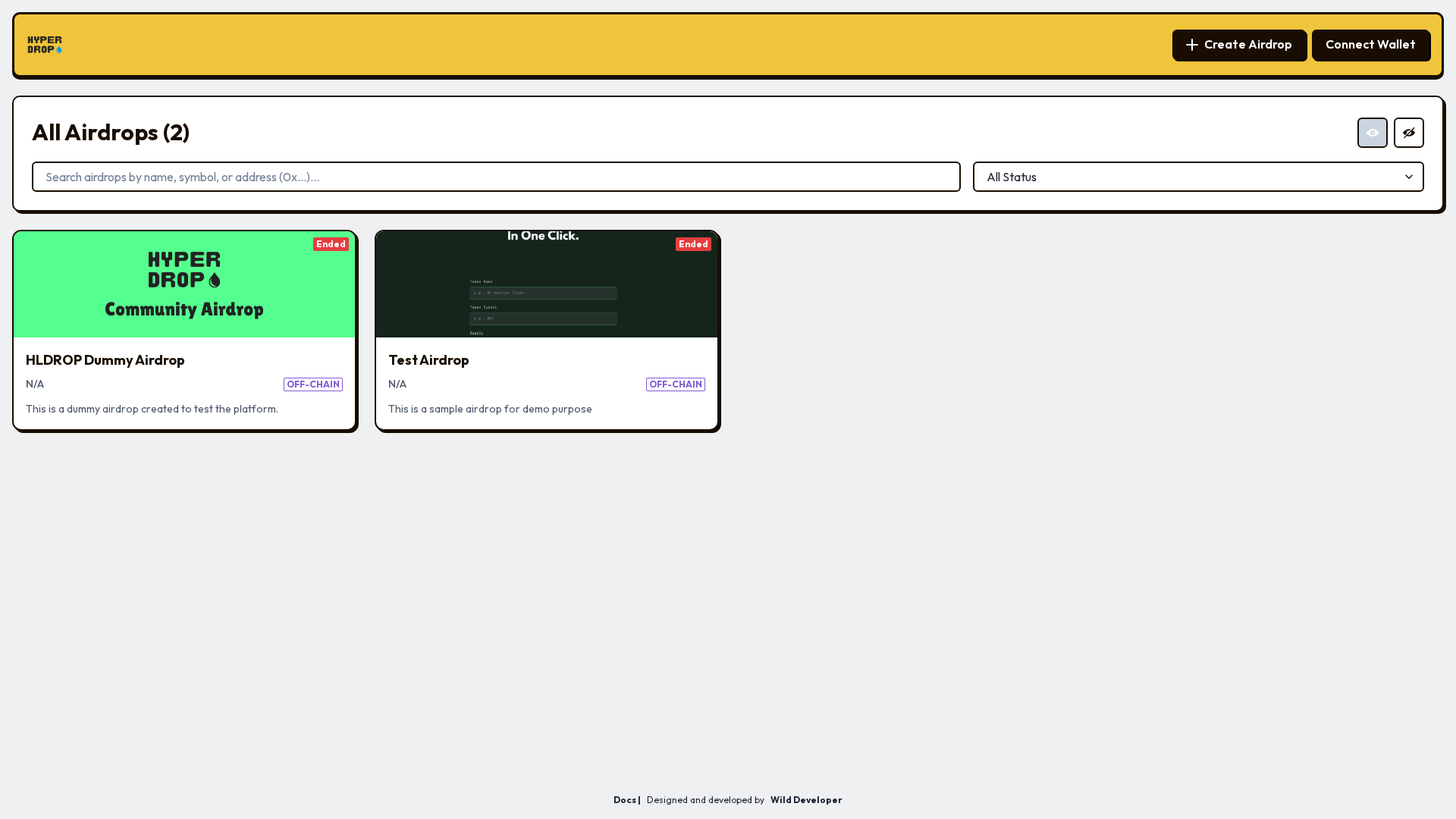 Screenshot of hldrop.xyz