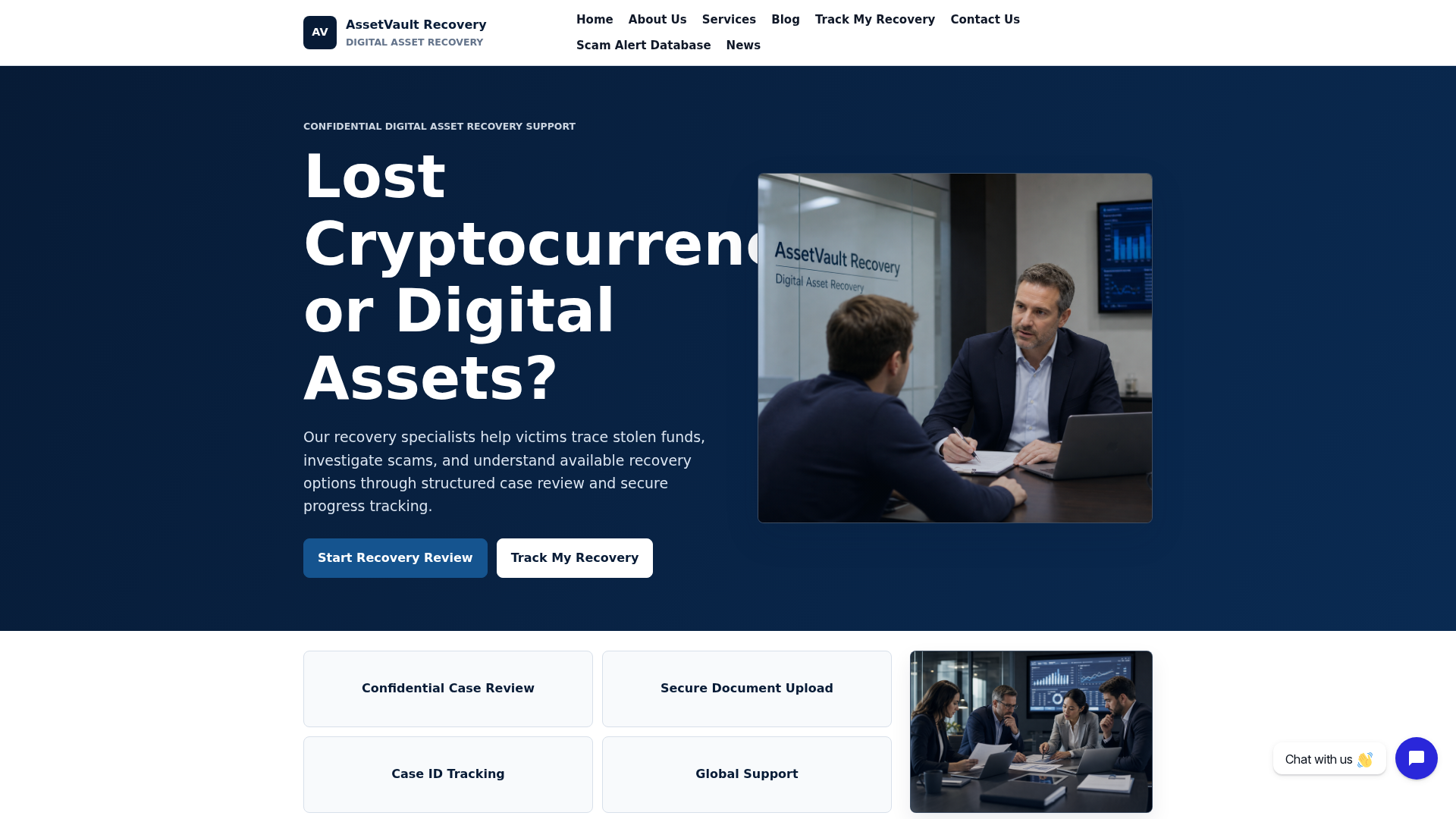 Screenshot of assetvaultrecovery.com
