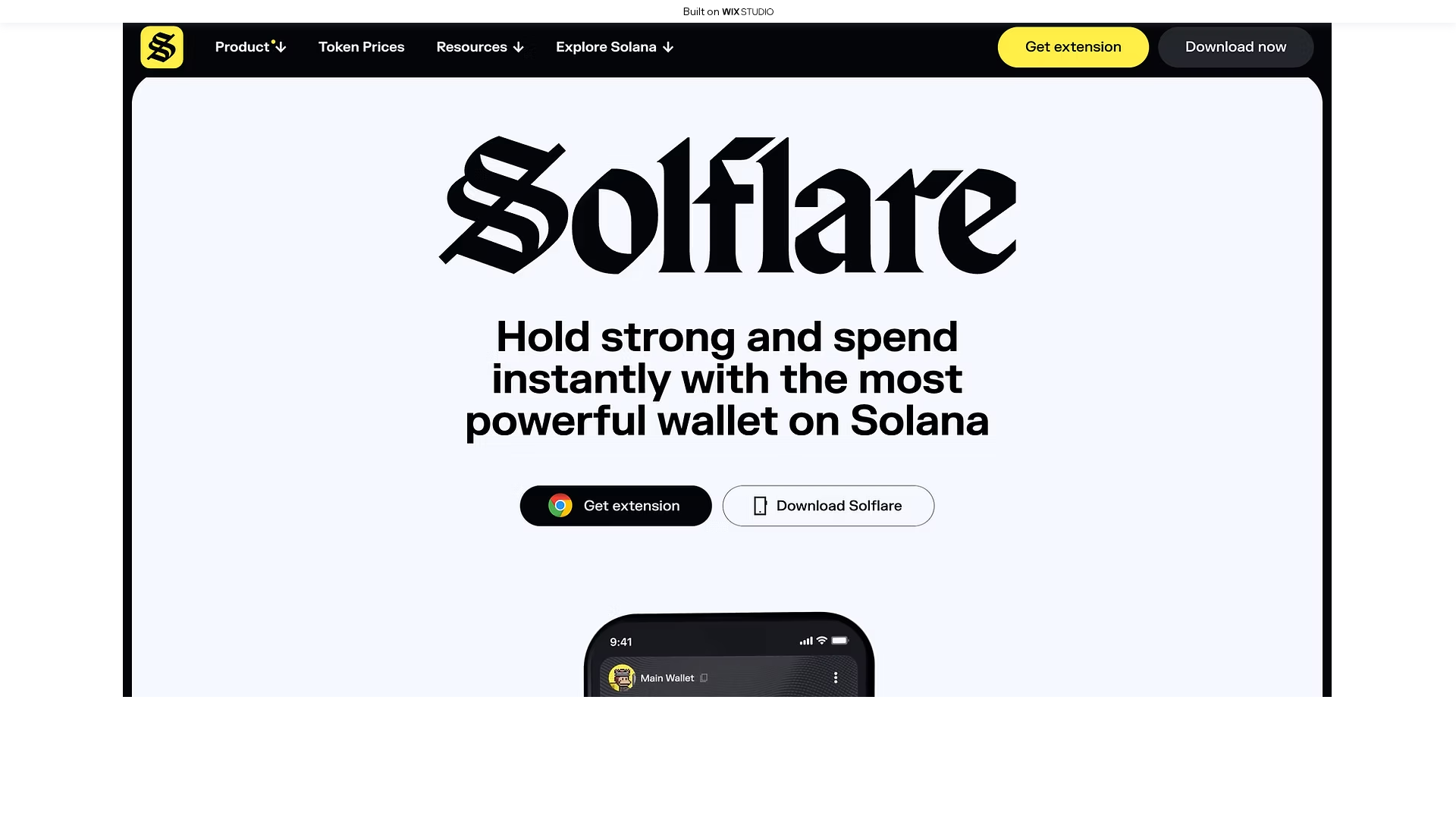 Screenshot of docssolflare.wixstudio.com