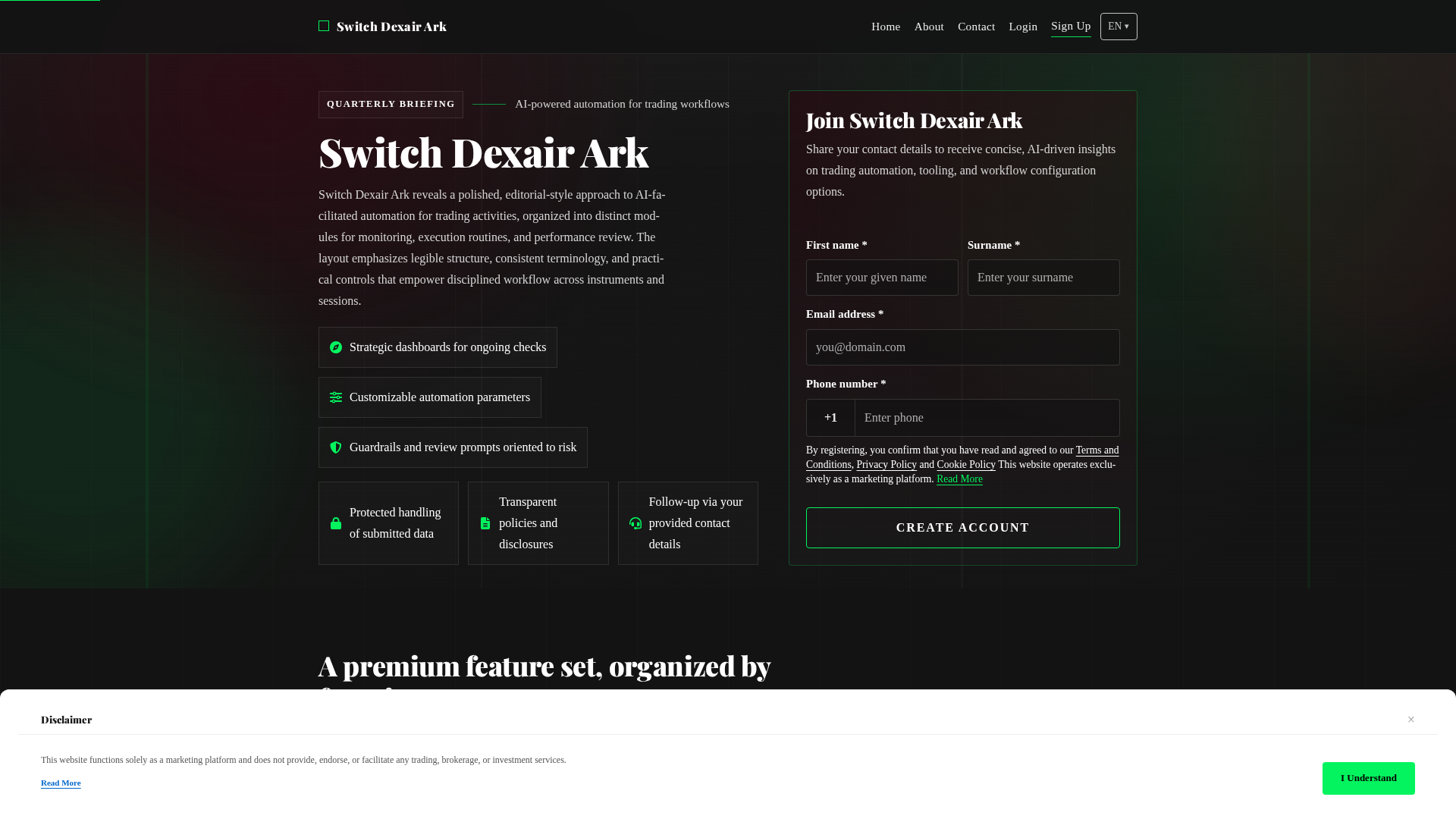 Screenshot of switchdexairark.digital