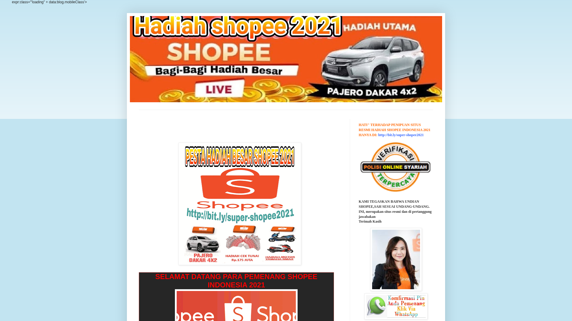 Screenshot of www.super-shopee2021.blogspot.com