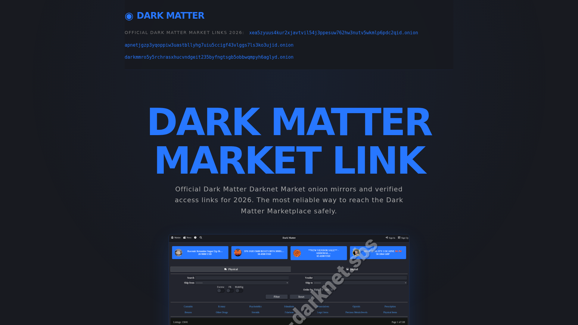 Screenshot of dark-matter-darknet.sbs