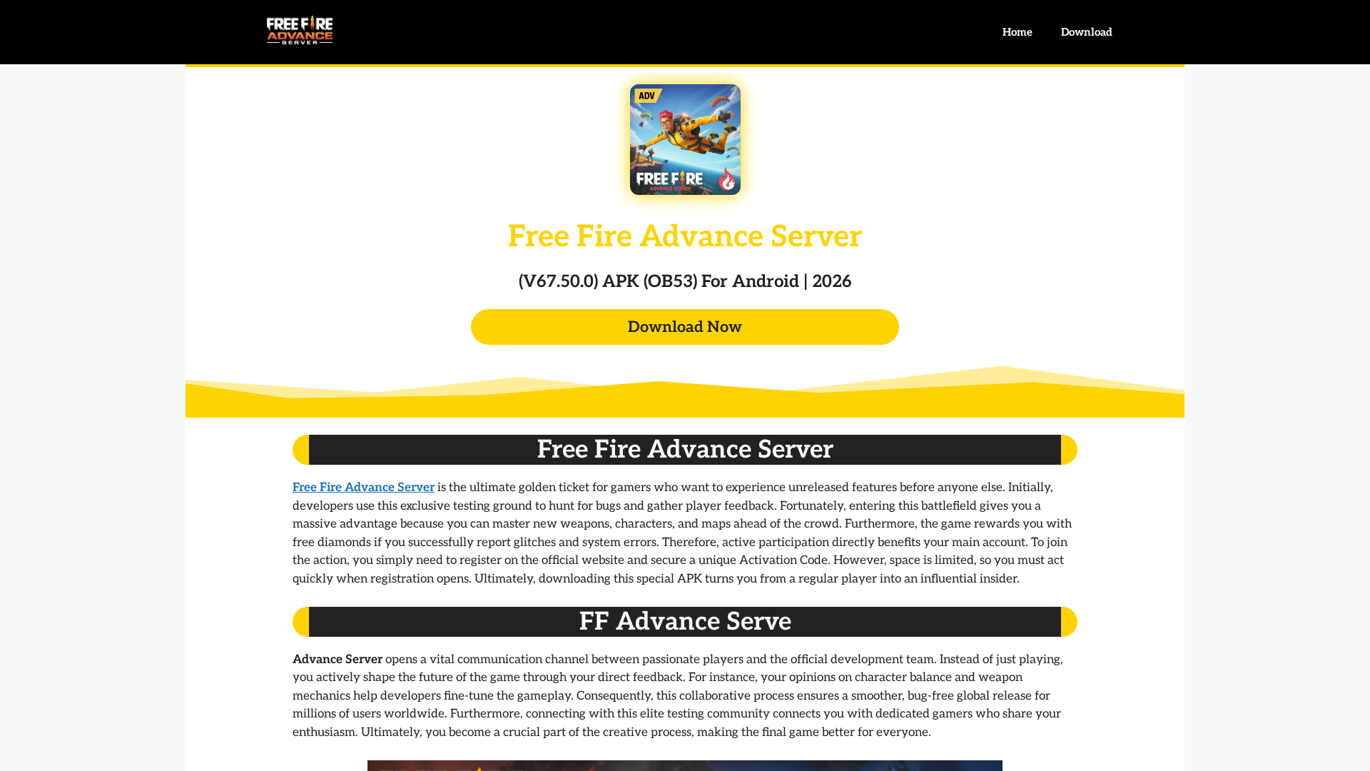 Screenshot of advanceserverfreefire.com.in