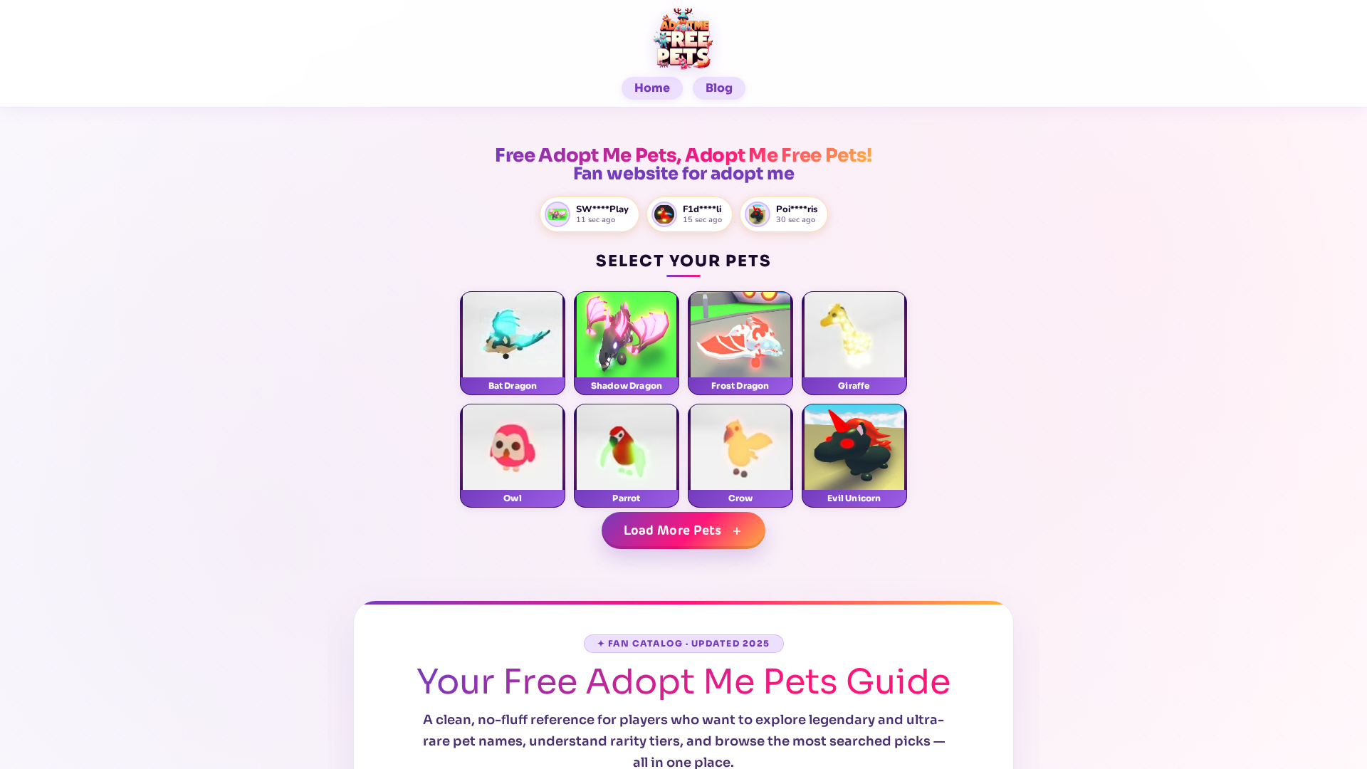 Screenshot of adoptmefree.com