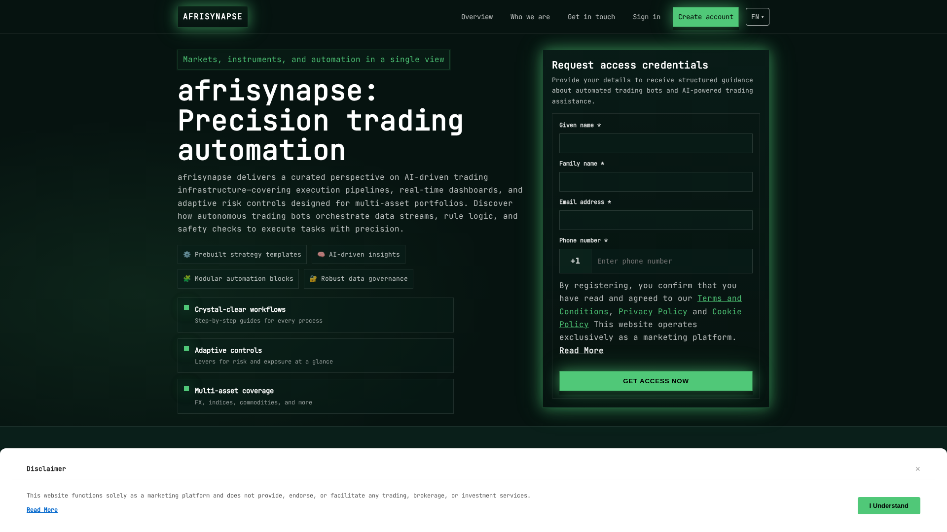 Screenshot of afrisynapse.digital