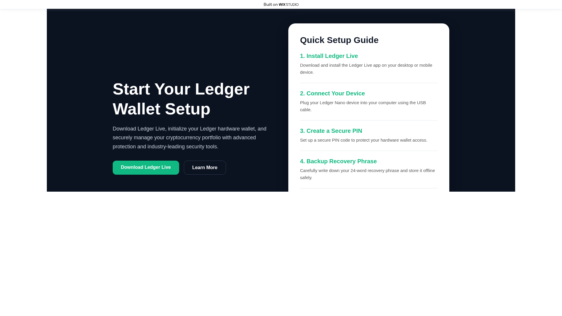 Screenshot of apphome-ledger.wixstudio.com