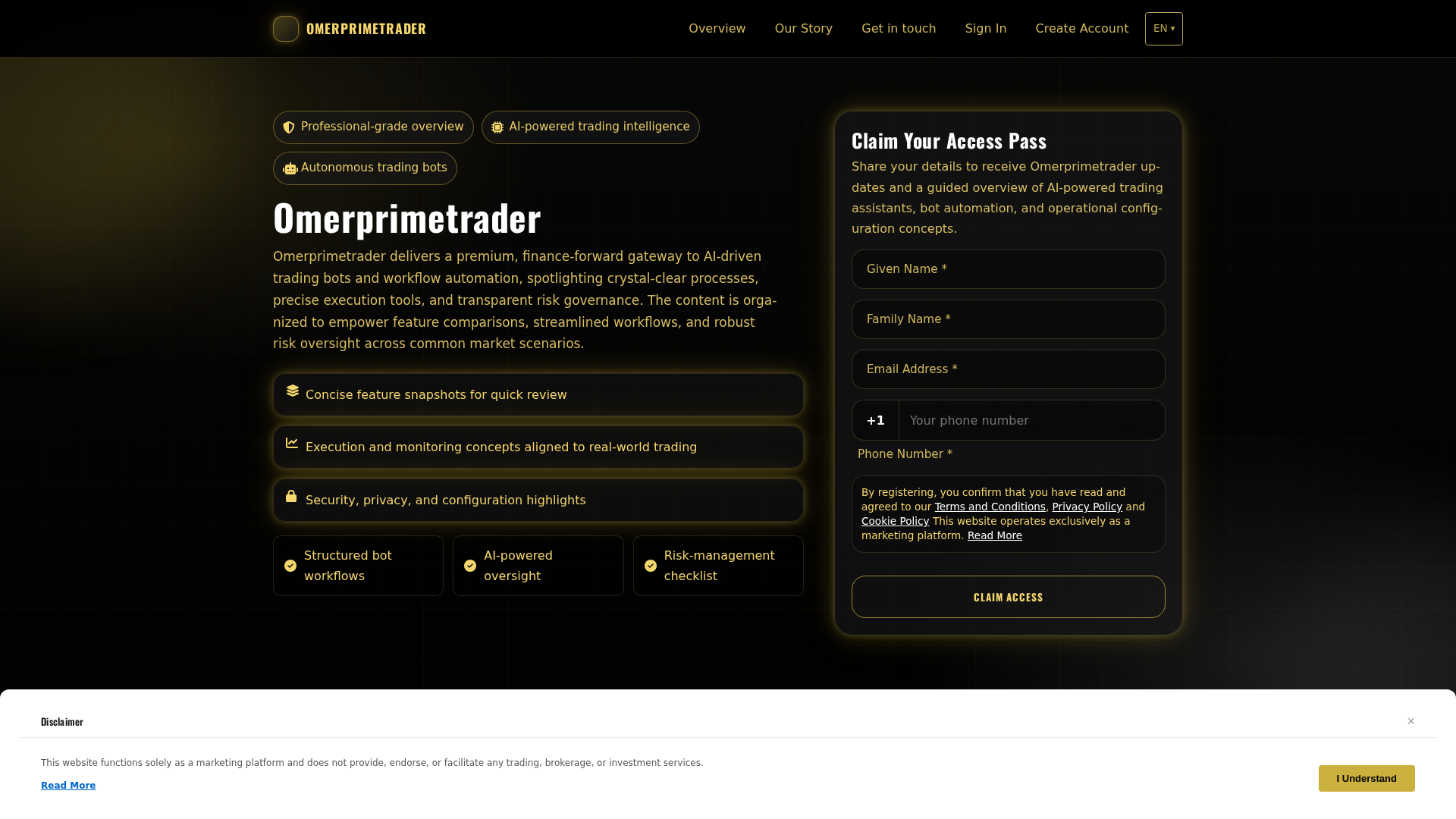 Screenshot of omerprimetrader.shop