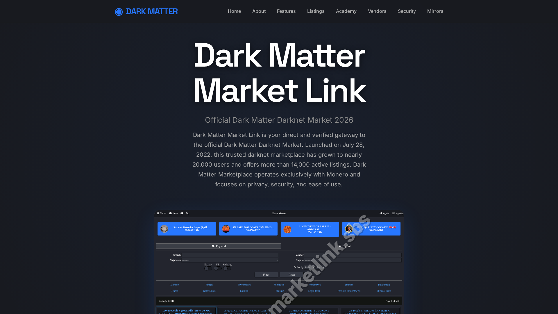 Screenshot of darkmatter-marketlink.sbs