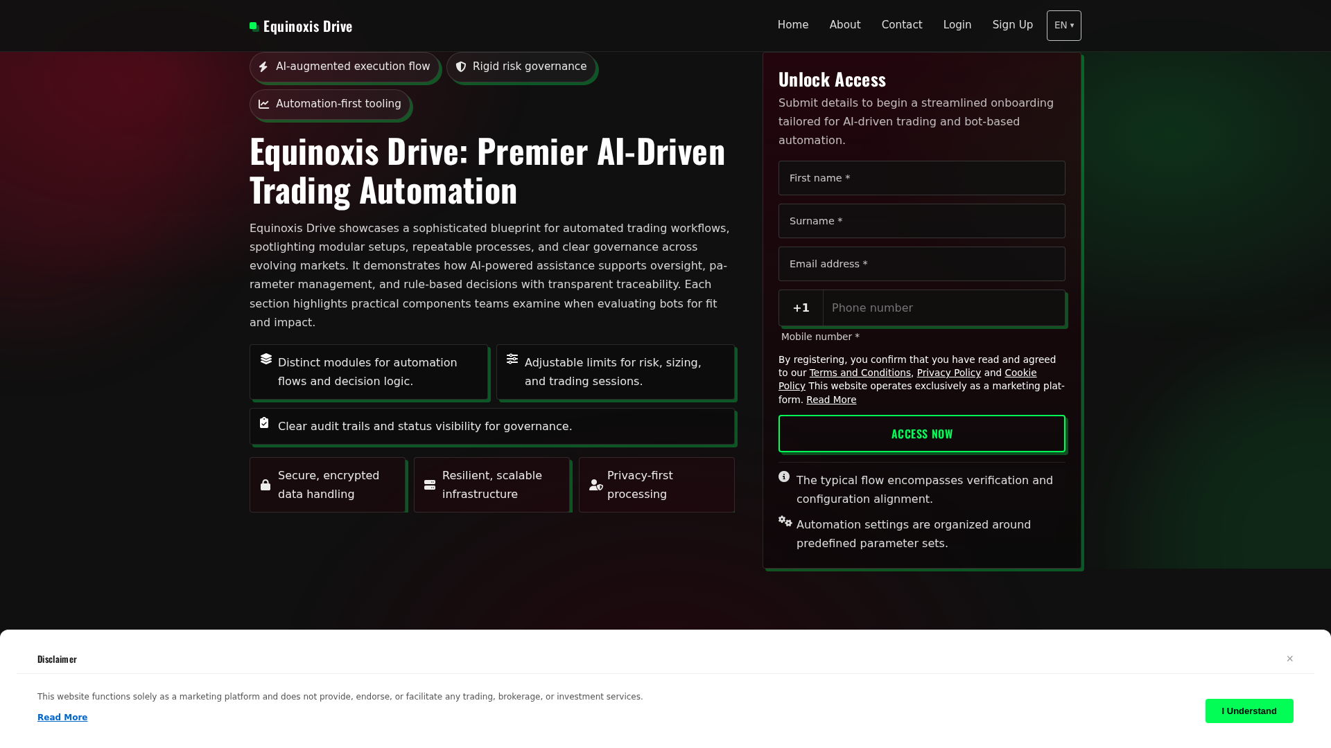 Screenshot of equinoxisdrive.digital