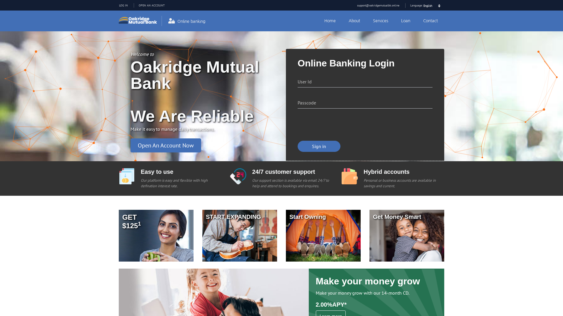 Screenshot of oakridgemutualbk.online