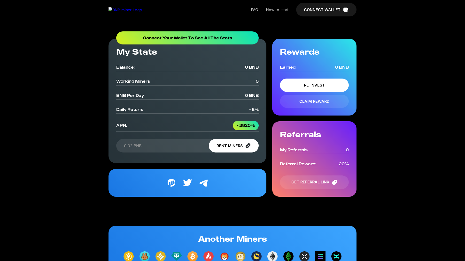 Screenshot of bnbchainminer.com