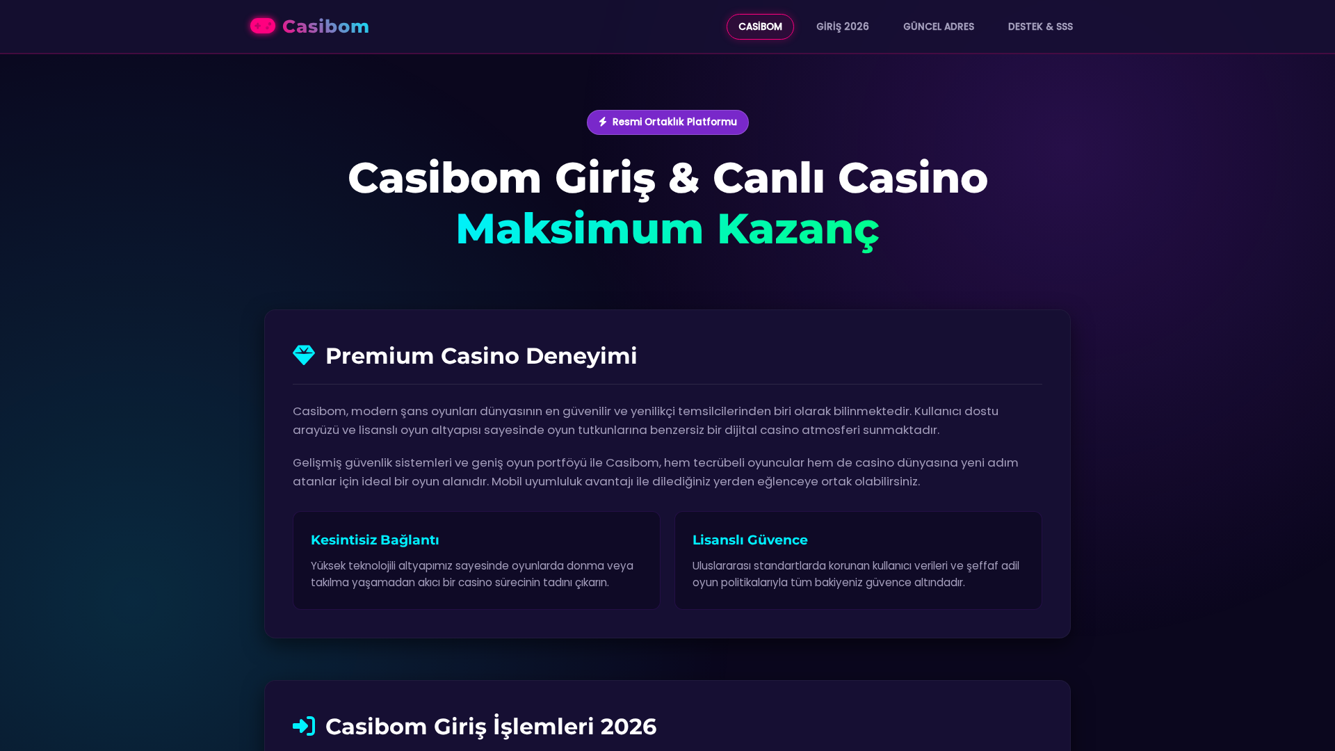 Screenshot of casibom.qirisleri.win
