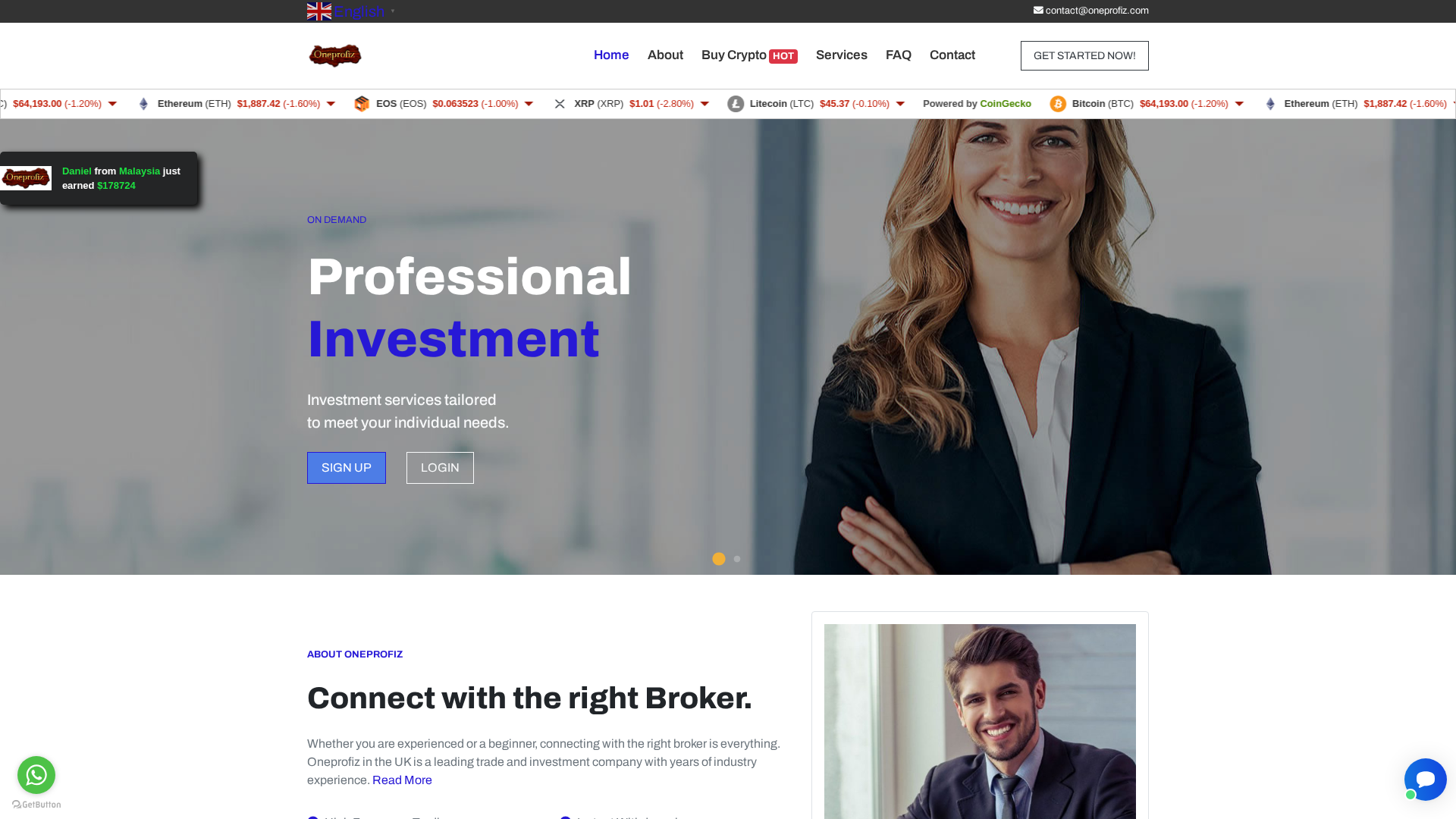 Screenshot of en.oneprofiz.com