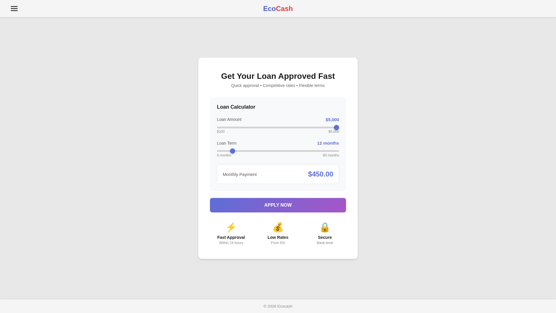 Screenshot of ecocash-nnnab.onrender.com