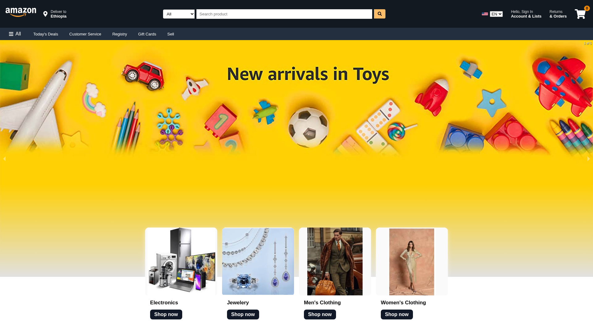 Screenshot of amazon-clone-hanna2025.netlify.app
