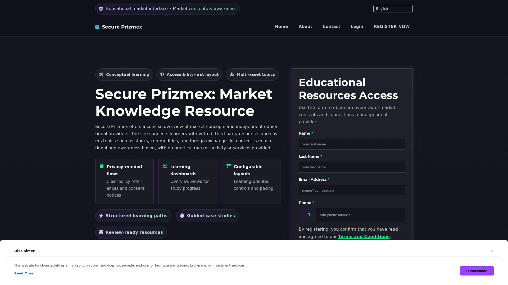 Screenshot of secureprizmexsolution.com