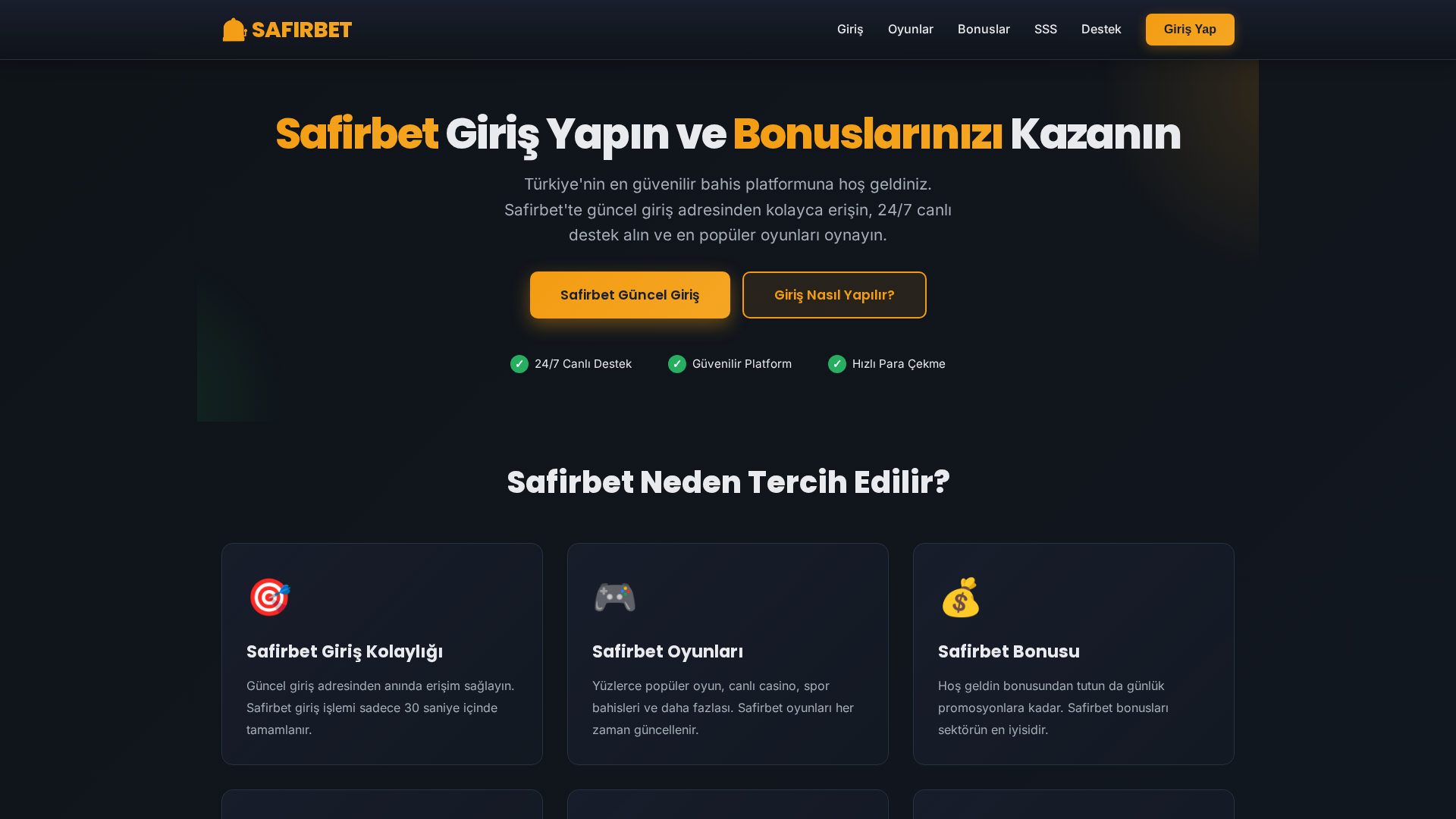 Screenshot of safirbet.safirey.cam
